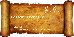 Heiman Izabella névjegykártya